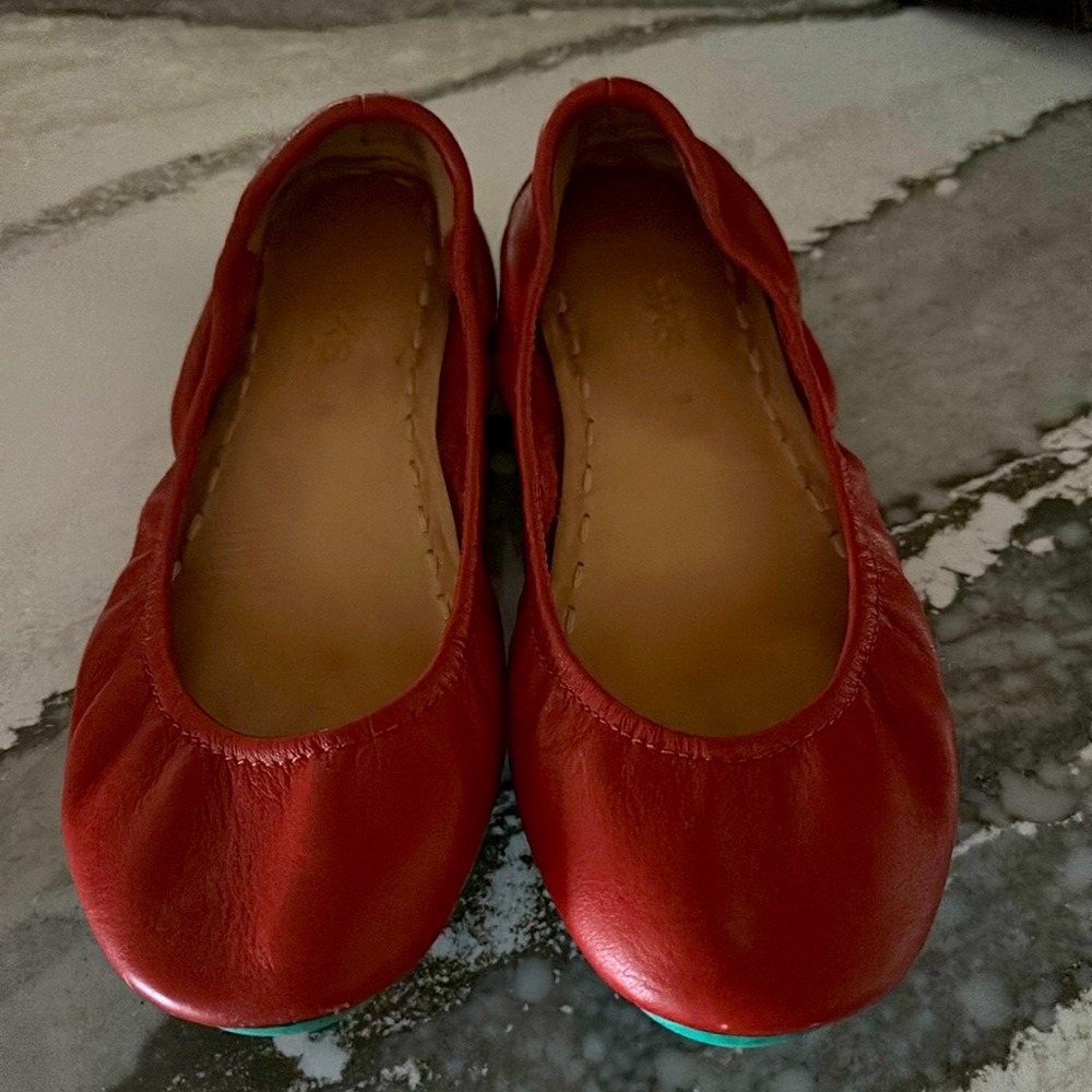 Tieks Red leather Size 8